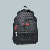 Audi Universal PVC Rubber Floor Mat Black Desing B Mix Design 5 Pcs - PVC Floor Mats | Car Mats | Vehicle Mats | Foot Mat For Car